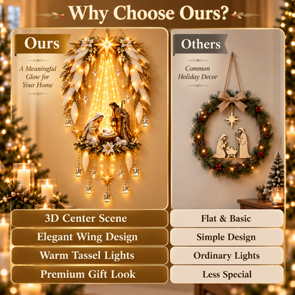 🔥Buy 2 Get 20% OFF🔥👼 Heavenly Angel Wings Nativity Light✨ – Lighted Christmas Wall Decor  ✈️