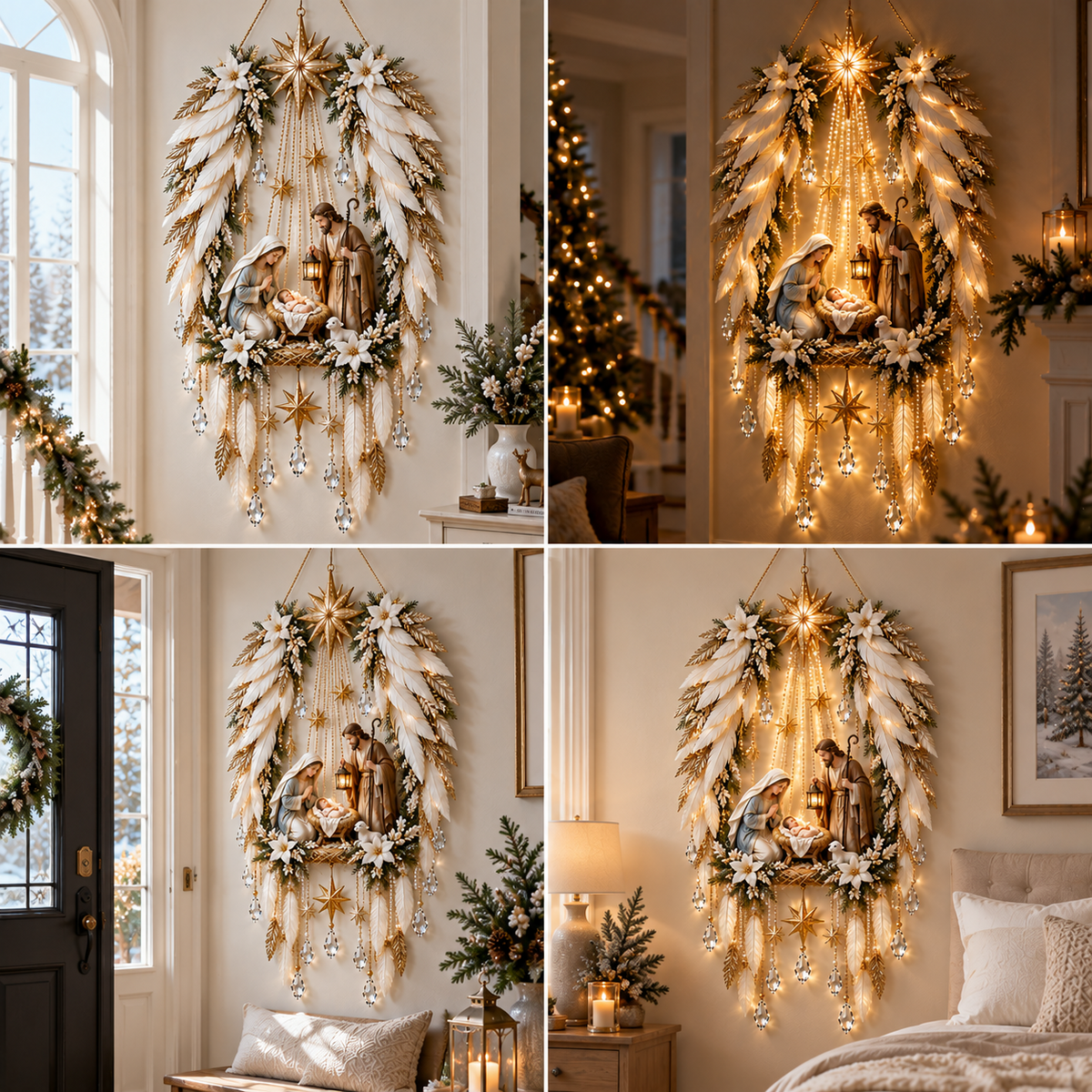 🔥Buy 2 Get 20% OFF🔥👼 Heavenly Angel Wings Nativity Light✨ – Lighted Christmas Wall Decor  ✈️