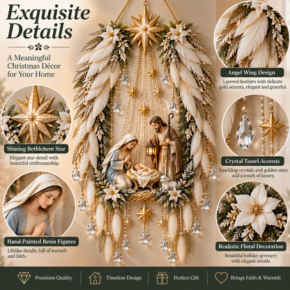 🔥Buy 2 Get 20% OFF🔥👼 Heavenly Angel Wings Nativity Light✨ – Lighted Christmas Wall Decor  ✈️