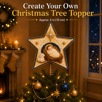 ⭐ Faith Inspired Pearl Diamond Art Christmas Tree Topper Craft Kit