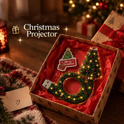 🎅🎅Christmas Projector Light🎅, 🎁USB Mini Christmas Tree with 6+ Holiday Projection Designs🎁