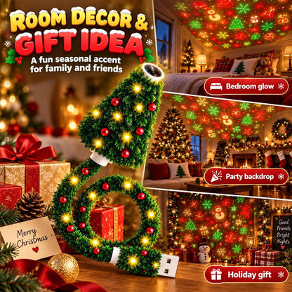 🎄 Plug-In Christmas Tree Projection Night Light – Instant Holiday Room Decor