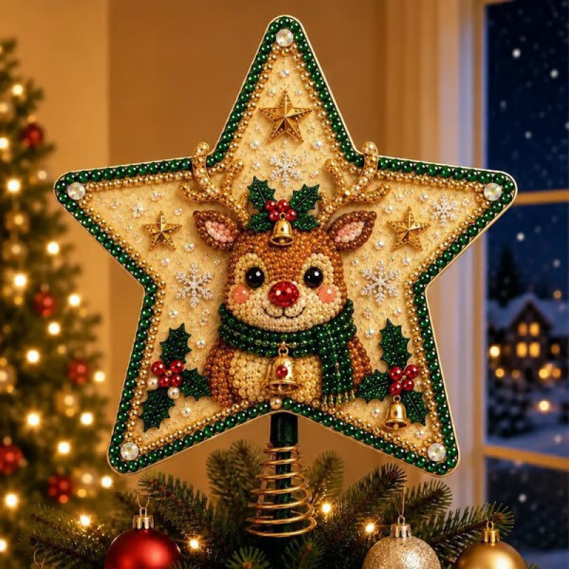 ⭐ Faith Inspired Pearl Diamond Art Christmas Tree Topper Craft Kit