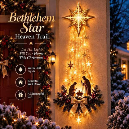 🔥Buy 2 Get 20% OFF🔥✝️ Bethlehem Star of Faith – Lighted Nativity Wall Decor✝️✝️