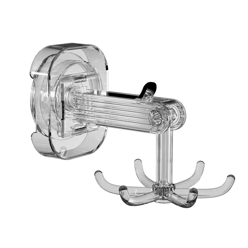 QIAWI™ 6-Hook Suction Cup Rotating Utensil Holder, Mounts on Wall or Under Cabinet
