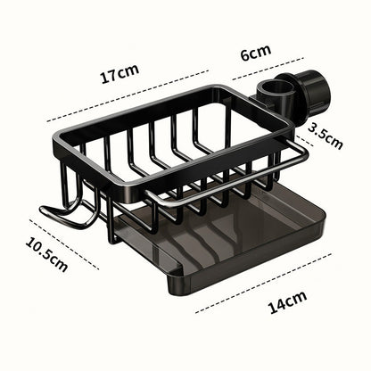 Sink Organizer Rack,Hanging Faucet Drain Rack with Drip Tray Stainless Steel 💧